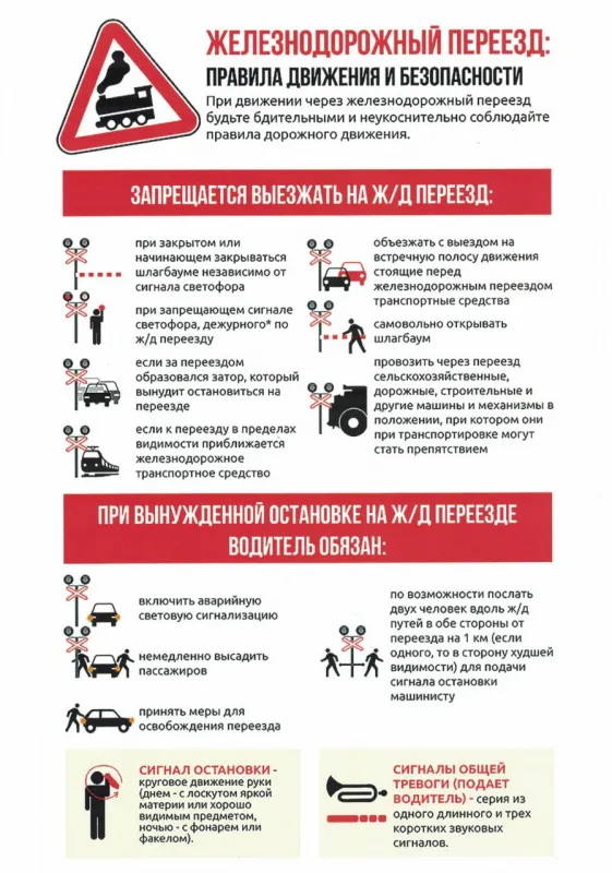 ОАО «РЖД» напоминает водителям о правилах безаварийного пересечения железнодорожных переездов